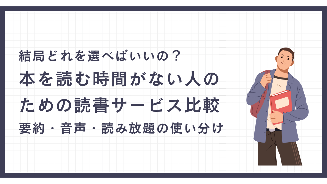 本を読む時間がない人のための読書サービス比較の記事のサムネイル